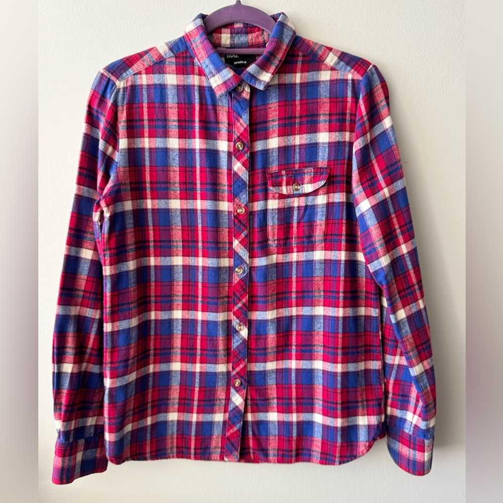 Plaid Boyfriend Fit Flannel Shirt